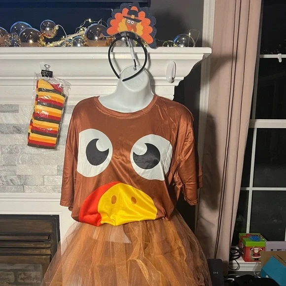 Kid's Turkey Cosplay Costume – Thanksgiving Turkey Trot Outfit NWOT - Picture 4 of 5